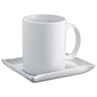 Set of coffee cup and coaster